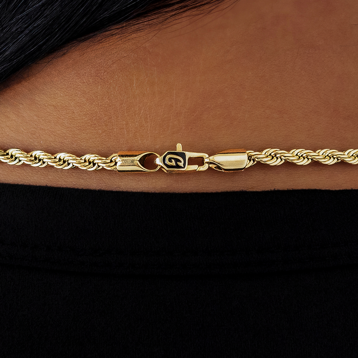 Rope Necklace in Yellow Gold - 4mm