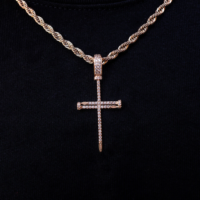 Rose Gold Nail Cross
