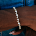 Round Stone Star Tennis Bracelet in Yellow Gold