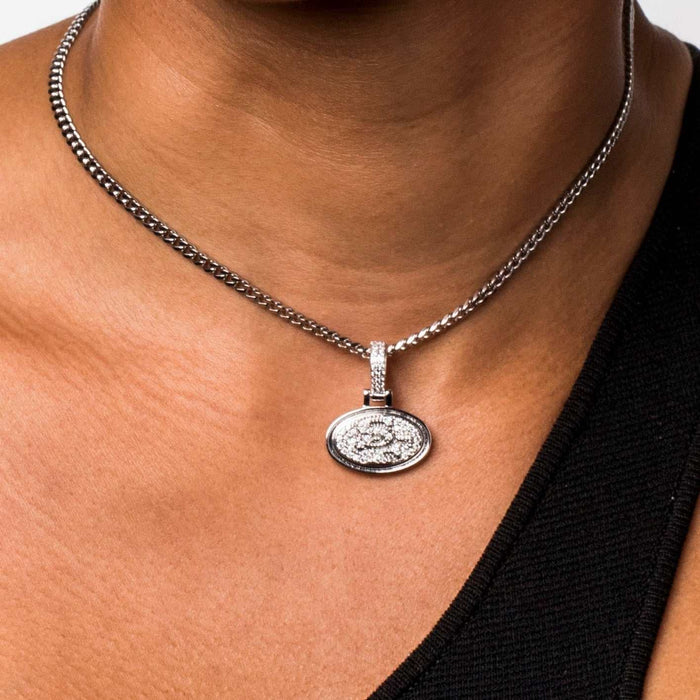 San Francisco 49ers Official NFL Micro Logo Pendant - White Gold