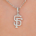 San Francisco Giants Micro Pendant in White Gold - The GLD Shop