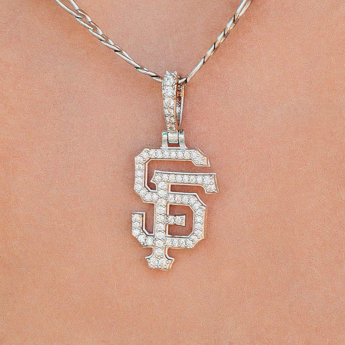 San Francisco Giants Micro Pendant in White Gold - The GLD Shop
