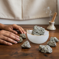 Selenite Bowl with Raw Pyrite Cluster