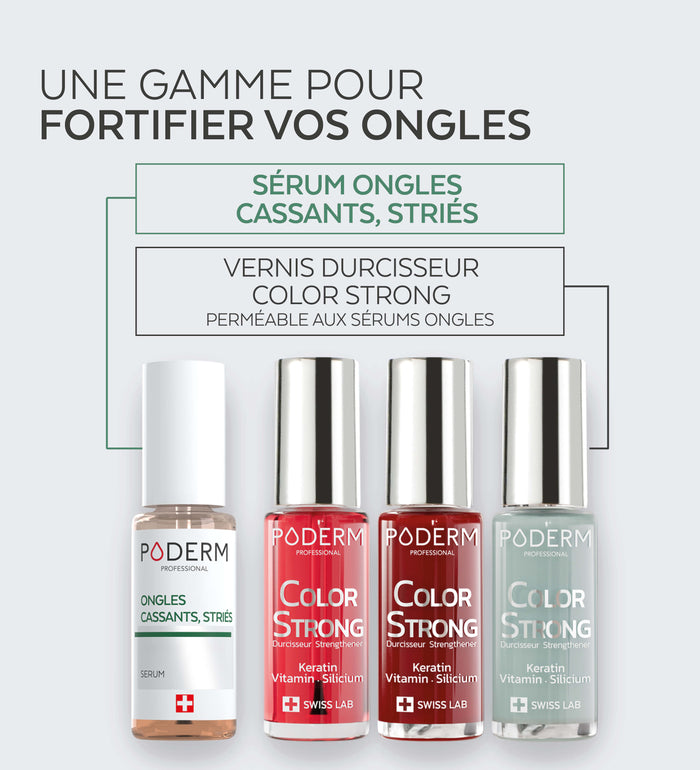 Sérum ongles cassants striés Poderm en situation lifestyle sur les ongles