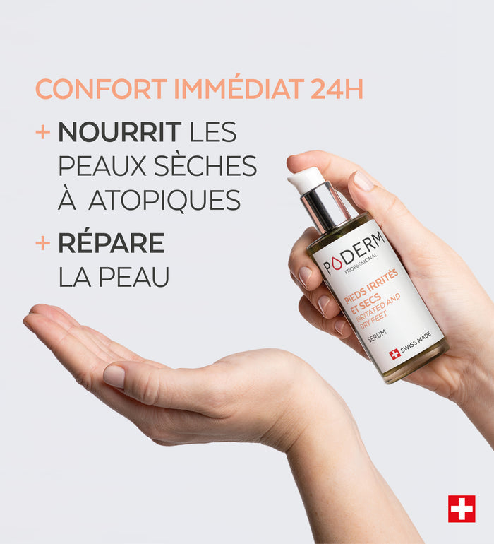 Bénéfices du sérum pieds irrités et sensibles Poderm apaisant