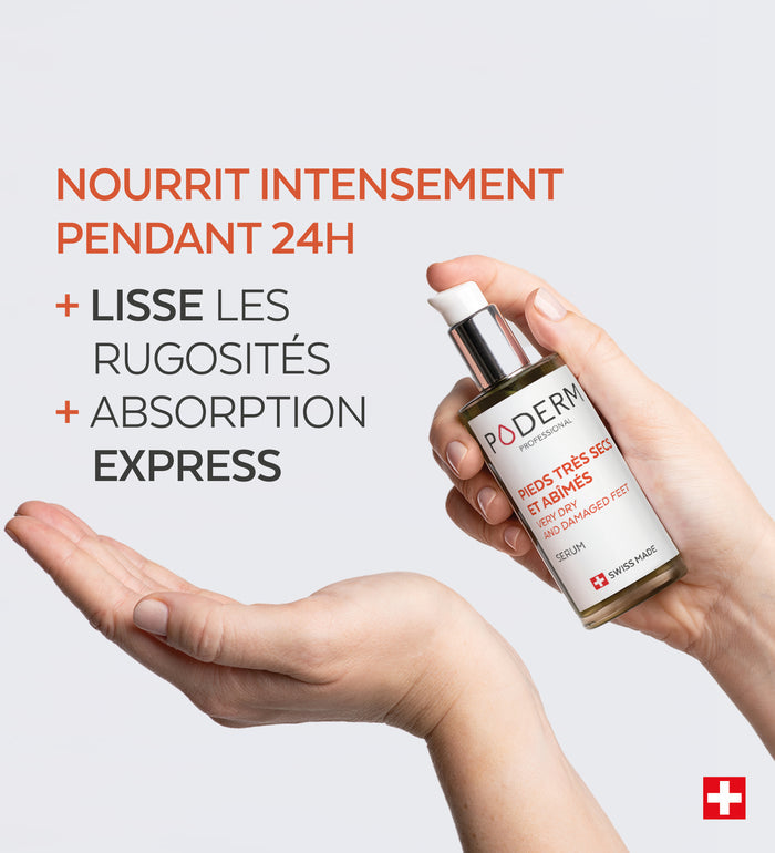 Bénéfices du sérum pieds très secs et abîmés Poderm huiles végétales