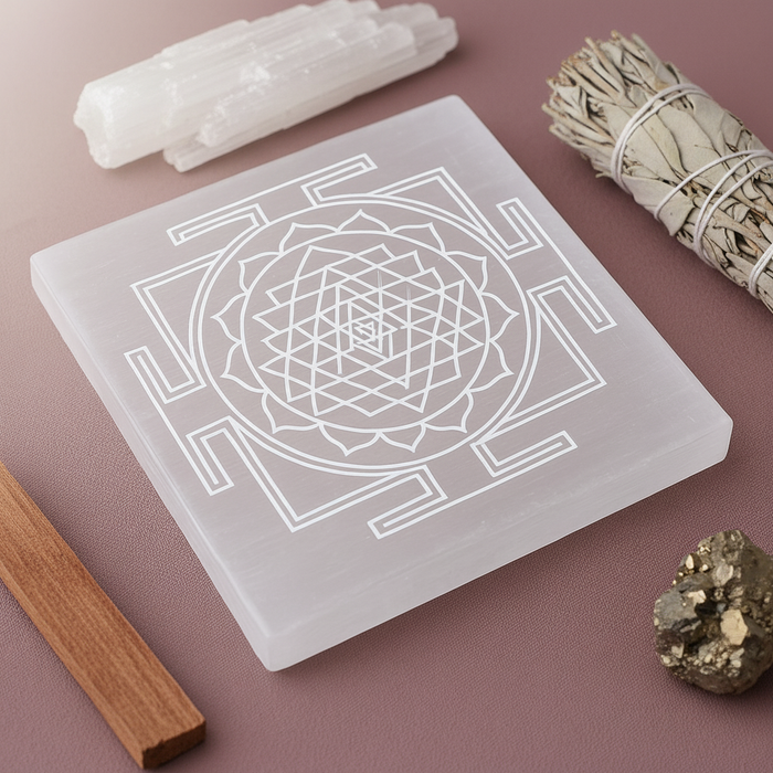 Shree Yantra Selenite Plate