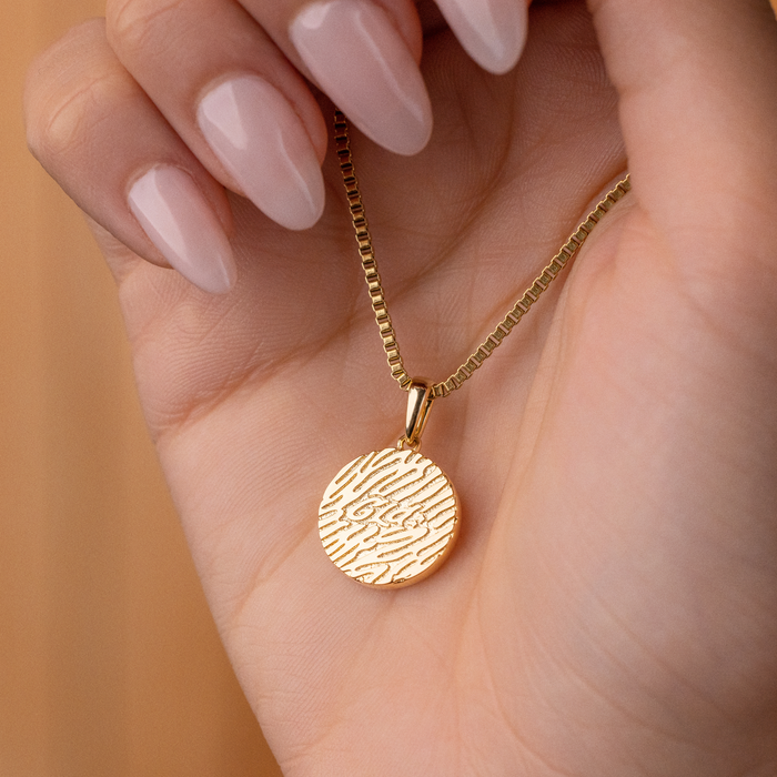 Small Cross Coin Pave Pendant in Gold