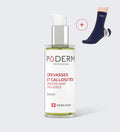Sérum crevasses et callosités Poderm flacon avec chaussettes confort offertes
