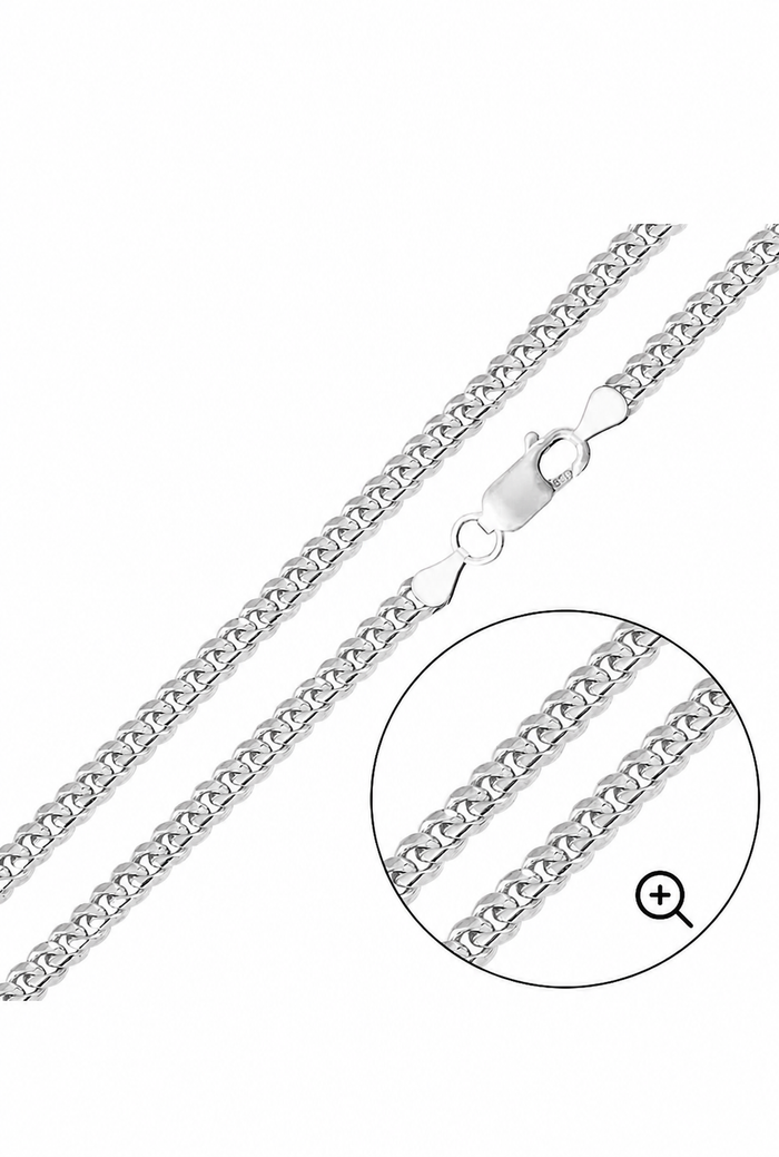 Solid 925 Sterling Silver Miami Cuban Link Chain – 3mm 18Inch Classic Cuban Necklace