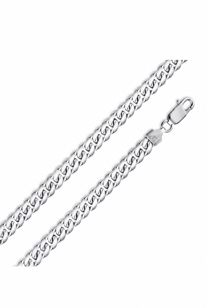 Solid 925 Sterling Silver Miami Cuban Link Chain – 3mm 18Inch Classic Cuban Necklace