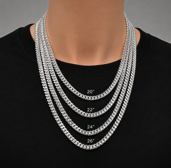 Solid 925 Sterling Silver Miami Cuban Link Chain – 3mm 22 Inch Classic Cuban Necklace