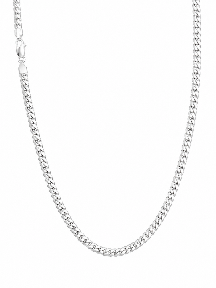 Solid 925 Sterling Silver Miami Cuban Link Chain 5mm 22 Inch