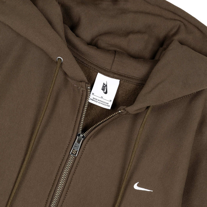 Nike	Solo Swoosh Full-Zip Fleece Hoodie (Dark Hazel / White)