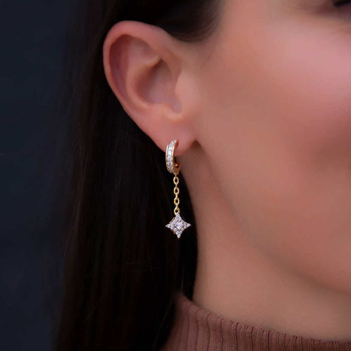 Star Drop Hoop Earrings - The GLD Shop