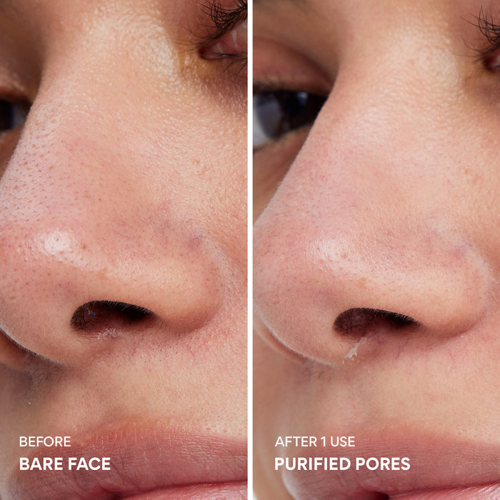 Super Volcanic Pore Clay Mask before and after 1 use