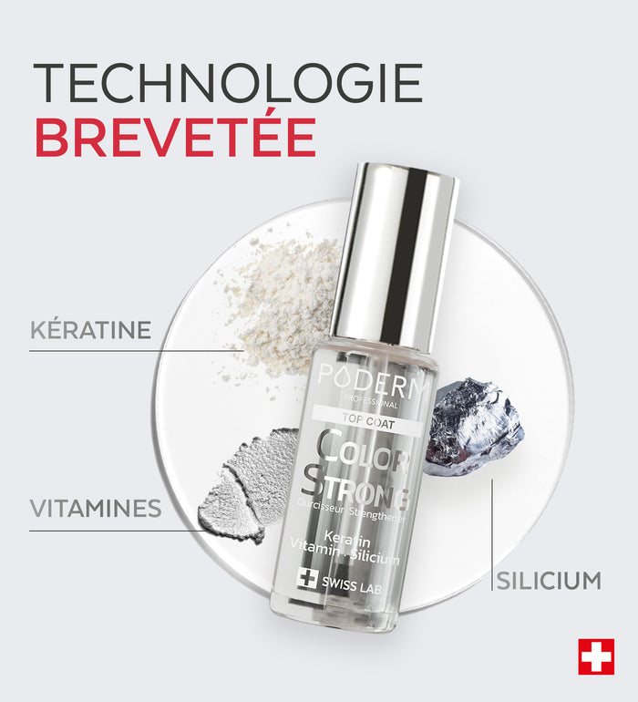 Technologie brevetée anti-UV du top coat Color Strong Poderm