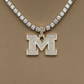 University of Michigan Wolverines Official NCAA Micro Logo Pendant in Yellow Gold