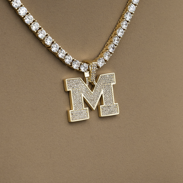University of Michigan Wolverines Official NCAA Micro Logo Pendant in Yellow Gold