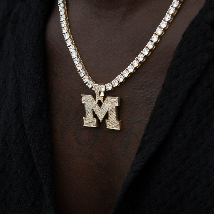 University of Michigan Wolverines Official NCAA Micro Logo Pendant in Yellow Gold