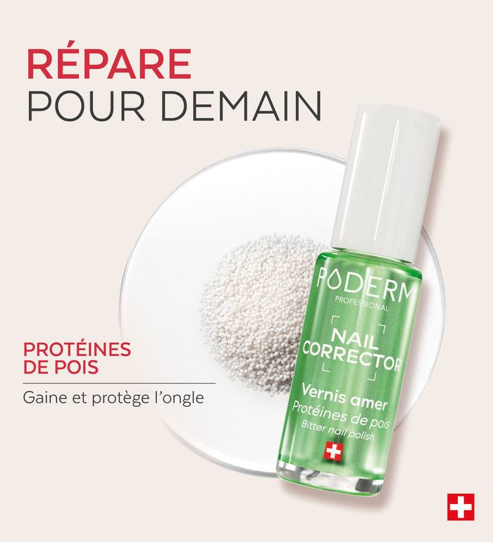 Actif protéines de pois du vernis Nail Corrector amer protéines de pois Poderm