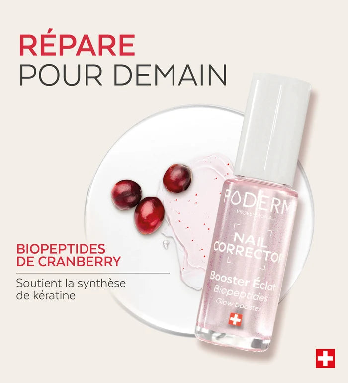 Actif biopeptides du vernis Nail Corrector booster éclat biopeptides Poderm