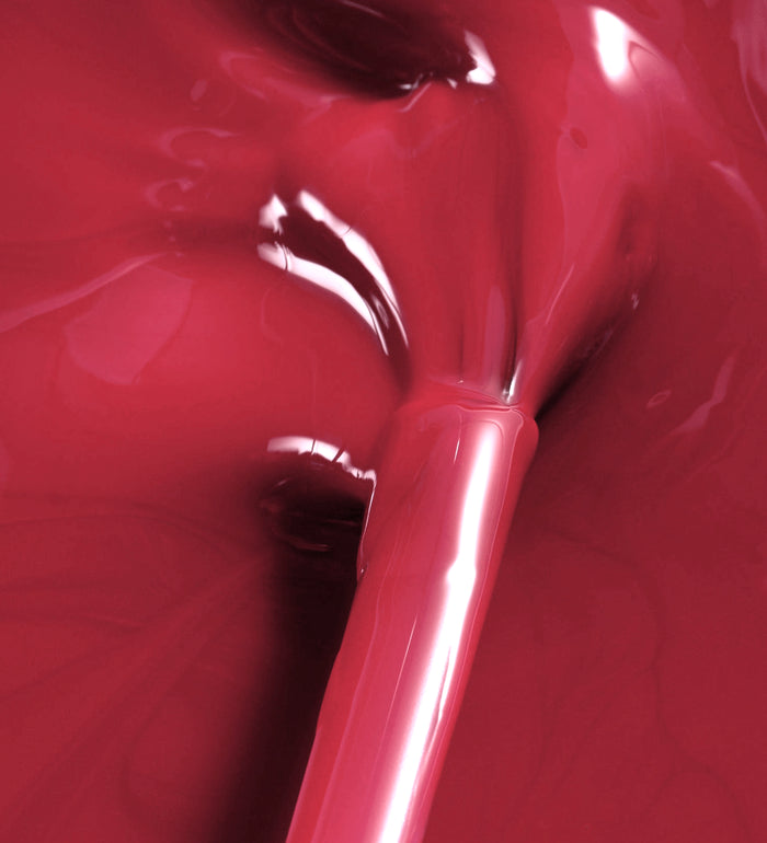 Texture du vernis Color Care rouge rose Poderm
