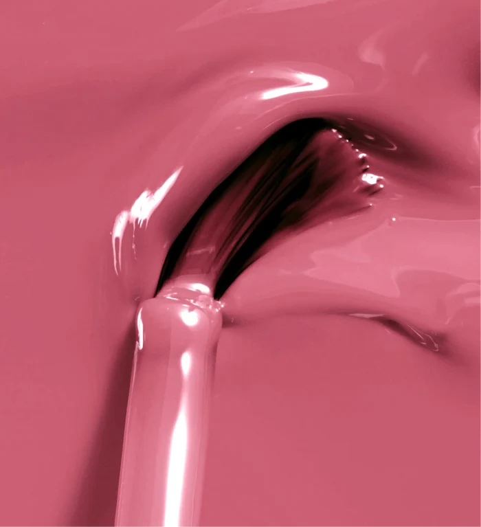 Texture du pinceau du vernis Color Strong bois de rose Poderm