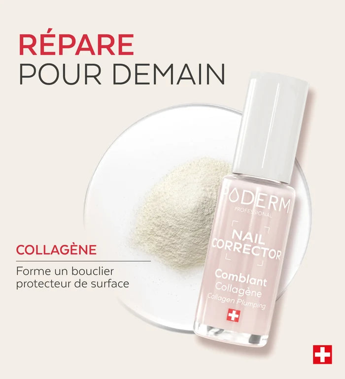 Actif collagène du vernis Nail Corrector comblant collagène Poderm
