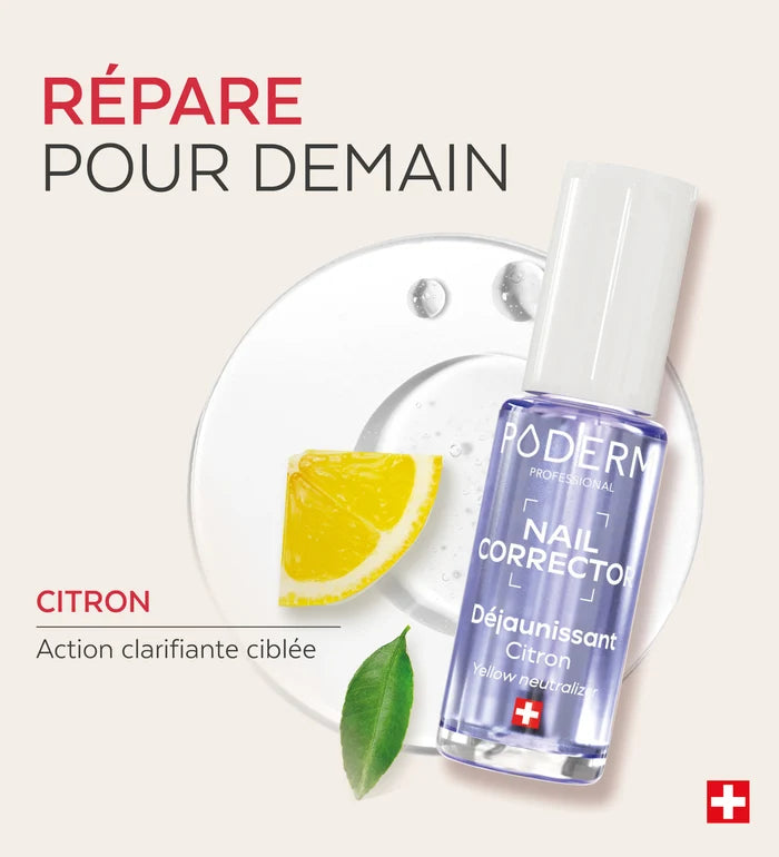 Actif citron du vernis Nail Corrector déjaunissant citron Poderm