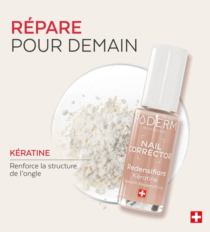 Actif kératine du vernis Nail Corrector redensifiant kératine Poderm