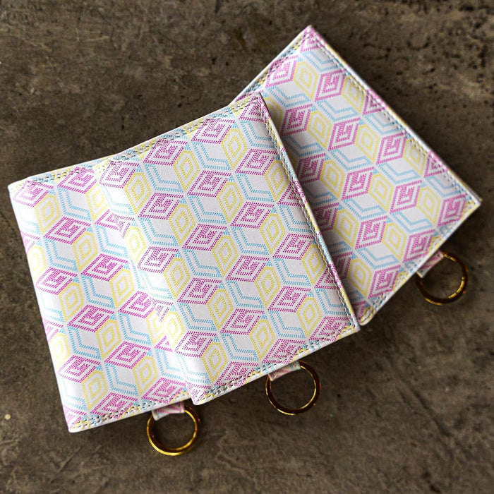 Wallet Chain (White w/ Pink/Yellow Print)